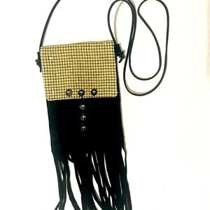 Handmade Black & Yellow Tassel Boho Purse